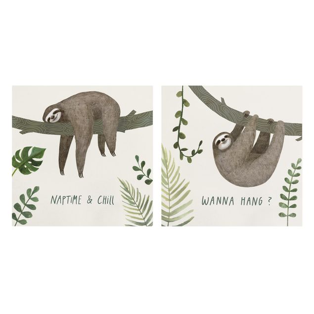 Quadro animali Proverbi del bradipo Set I