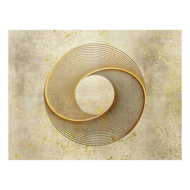 Decorazioni per cucina Line Art Spirale circolare Oro