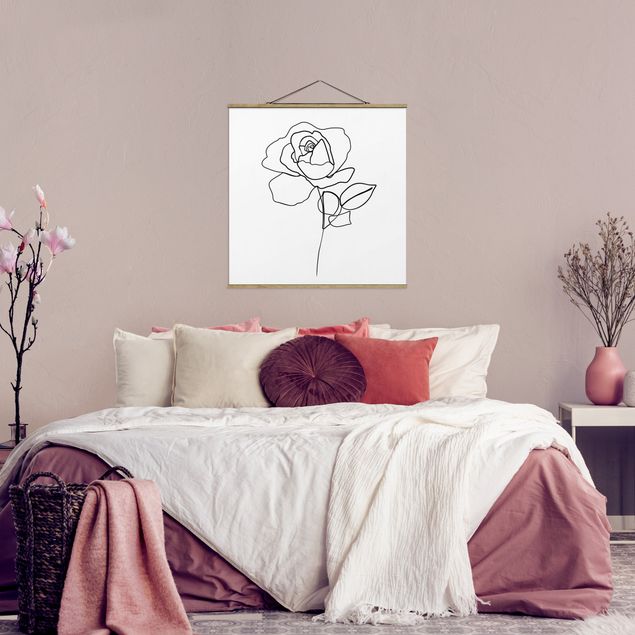 Stile di pittura Line Art - Rosa Bianco E Nero