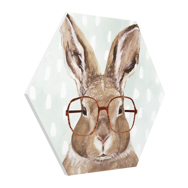 Quadro marrone Animali con occhiali - Coniglio