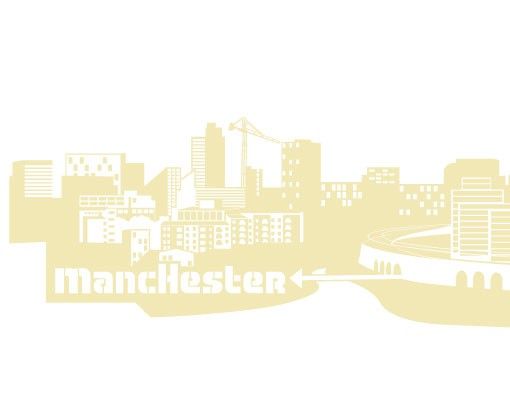 Adesivi murali con nomi di città No.FB47 Skyline di Manchester