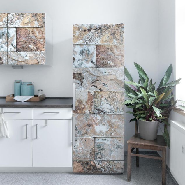 Pellicole adesive per mobili con disegni Muro di pietra naturale di marmo
