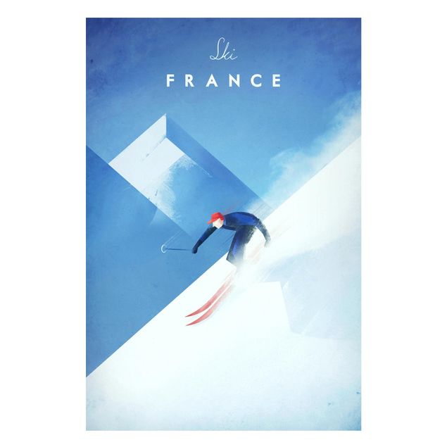 Quadro montagna Poster di viaggio - Sciare in Francia