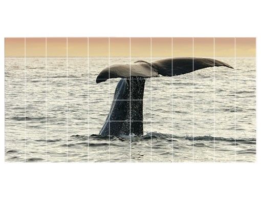 Adesivi per piastrelle con paesaggio Balena subacquea