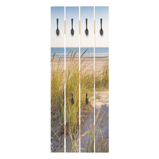 Appendiabiti pannello effetto legno Duna di spiaggia sul mare