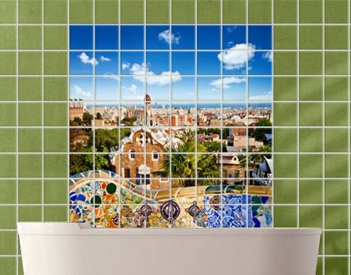 Adesivi per piastrelle con architettura e skylines Barcellona