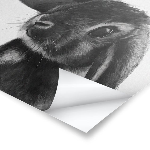 Stampe poster Illustrazione - Coniglio - Disegno in bianco e nero