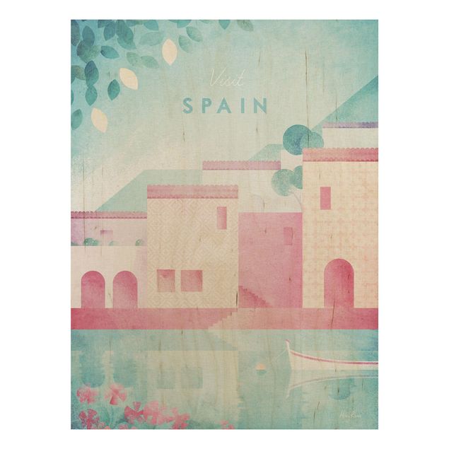 Quadri legno vintage Poster di viaggio - Spagna