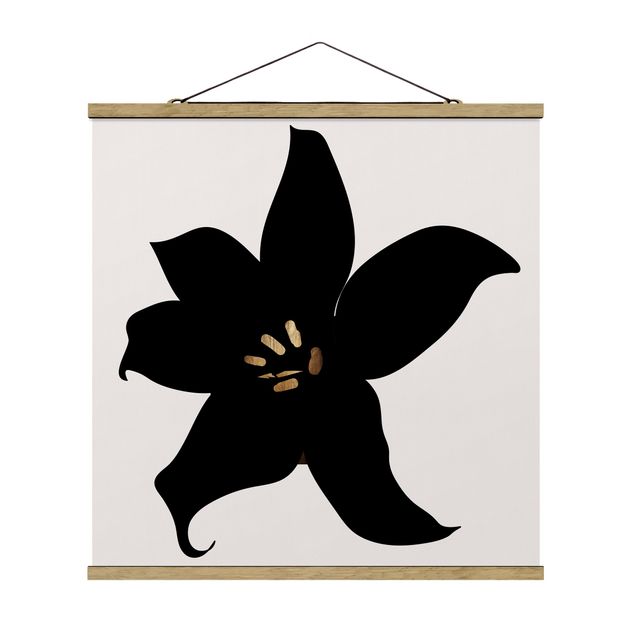 Quadri fiori Mondo vegetale grafico - Orchidea nera e oro