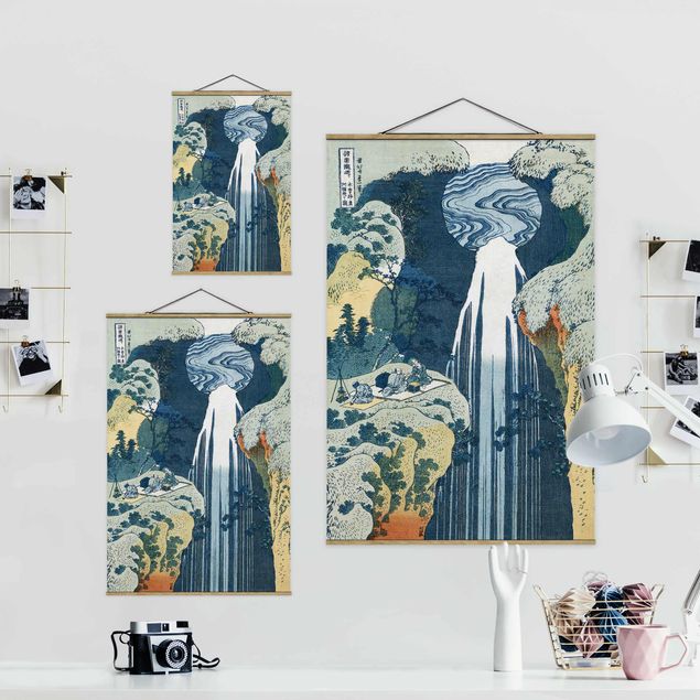 Riproduzione quadri famosi Katsushika Hokusai - La cascata di Amida dietro la strada di Kiso
