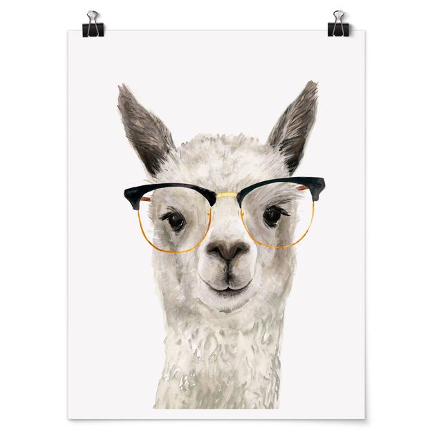 Poster con animali Hip Lama con occhiali I