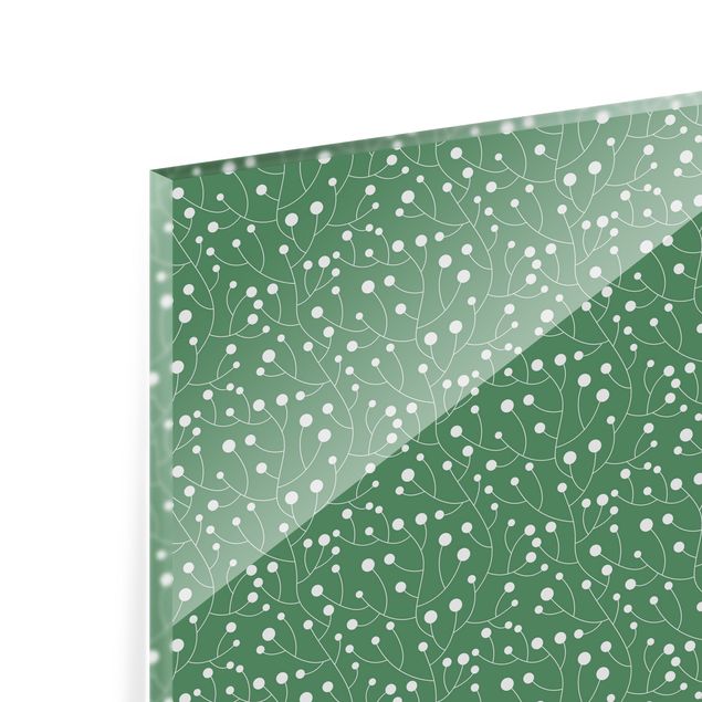 Paraschizzi in vetro - Trama naturale di crescita con punti su verde - Formato orizzontale 3:2