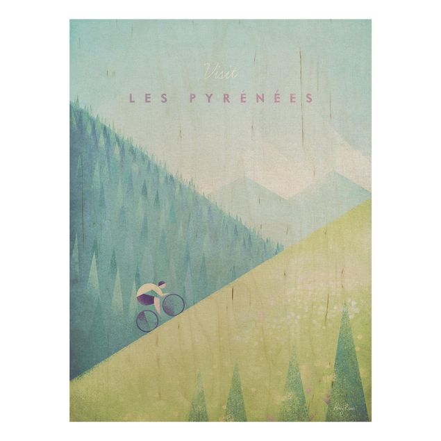 Quadri in legno con paesaggio Poster di viaggio - I Pirenei