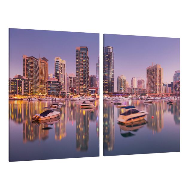 Quadro città Dubai Skyline di e Marina