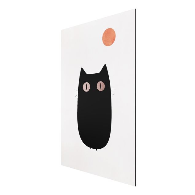 Quadri bianco e nero Illustrazione di un gatto nero