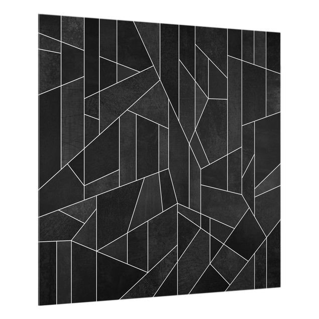 Paraschizzi astratto Acquerello geometrico in bianco e nero