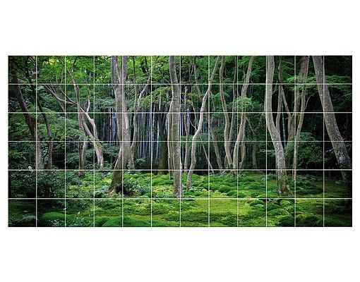 Pellicole per piastrelle verdi Foresta giapponese