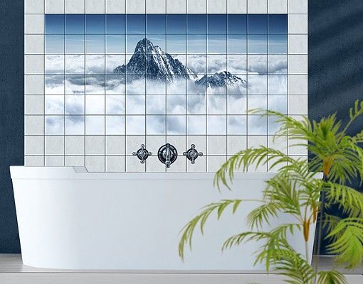 Adesivi per piastrelle con paesaggio Le Alpi sopra le nuvole