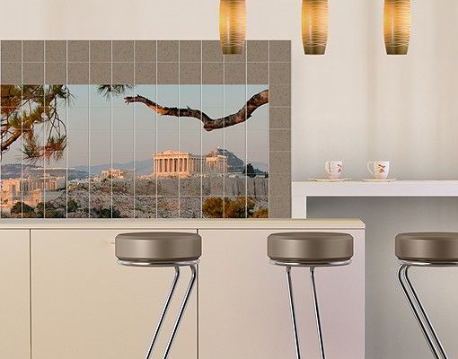 Adesivi per piastrelle con architettura e skylines Acropoli
