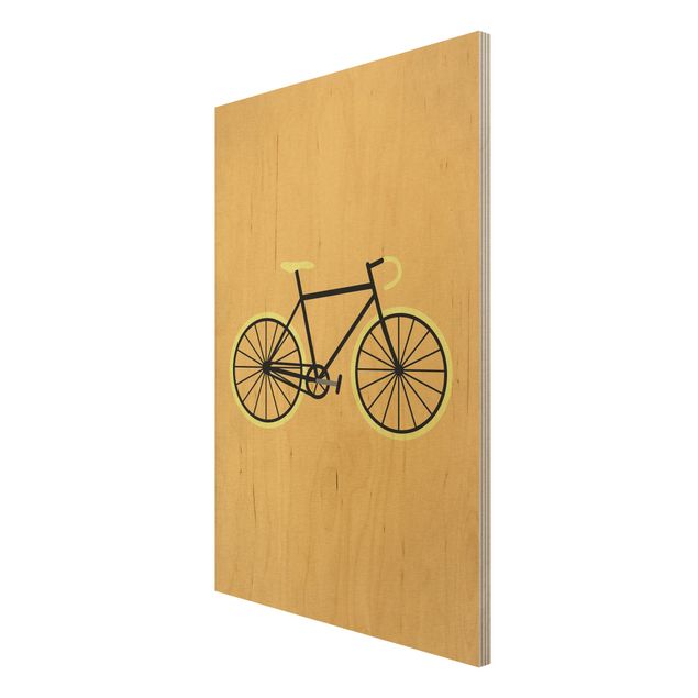 Quadri su legno Bicicletta in giallo