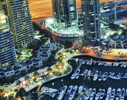 Carta adesiva Dubai Marina di notte