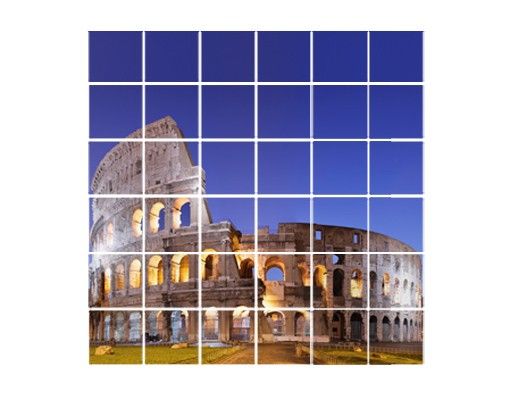 Pellicole per piastrelle blu Colosseo illuminato