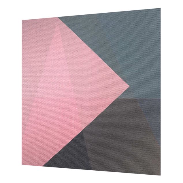 Paraschizzi in vetro - Geometria rosa trasparente - Quadrato 1:1