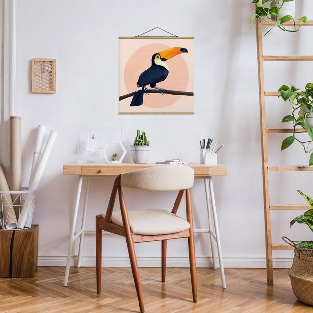 Quadro animali Illustrazione - Uccello Tucano Pittura Pastello
