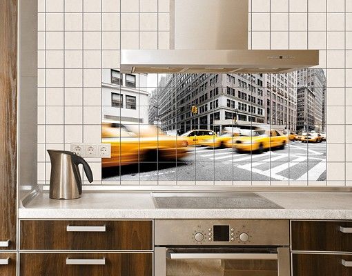 Adesivi per piastrelle con architettura e skylines New York in fermento