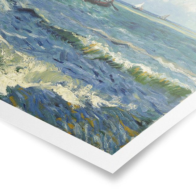 Quadri con paesaggio Vincent Van Gogh - Paesaggio marino vicino a Les Saintes-Maries-De-La-Mer