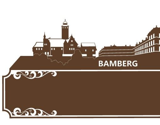 Autocolantes de parede com nomes de cidades N.AC64 Skyline di Bamberga