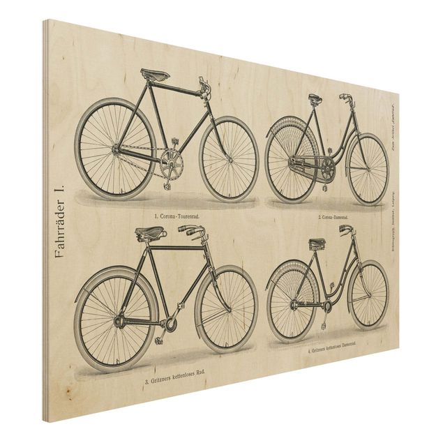 Quadri in legno vintage Poster vintage Biciclette