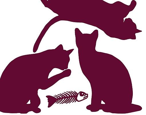 Stickers murali animali N.RS66 Gruppo di gatti
