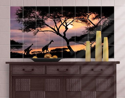 Adesivi per piastrelle con architettura e skylines Safari africano