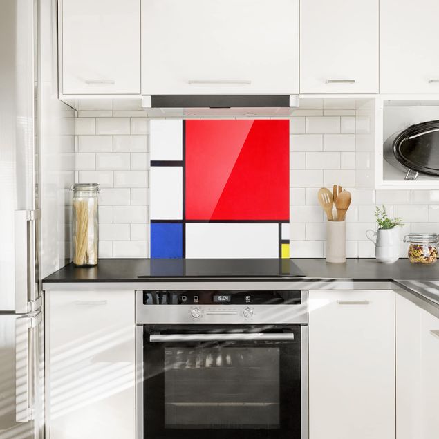 Stile artistico Piet Mondrian - Composizione con rosso, blu e giallo