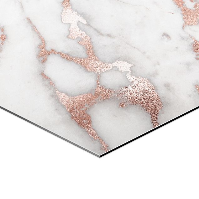 Quadri esagonali Effetto marmo con glitter