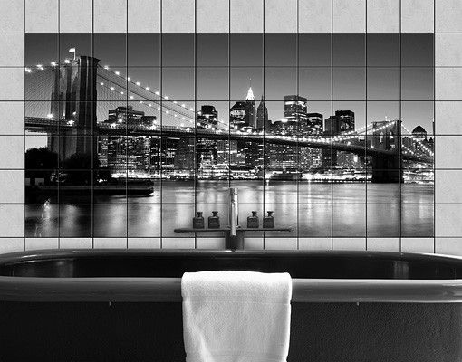 Adesivi per piastrelle con architettura e skylines Ponte di Brooklyn a New York II