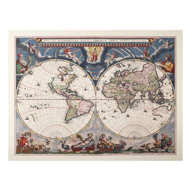 Quadri mappamondo Mappa storica del mondo Nova Et Accuratissima del 1664