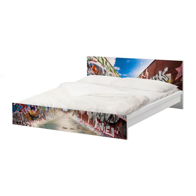 Carta adesiva per mobili IKEA - Malm Letto basso 180x200cm Skate Graffiti
