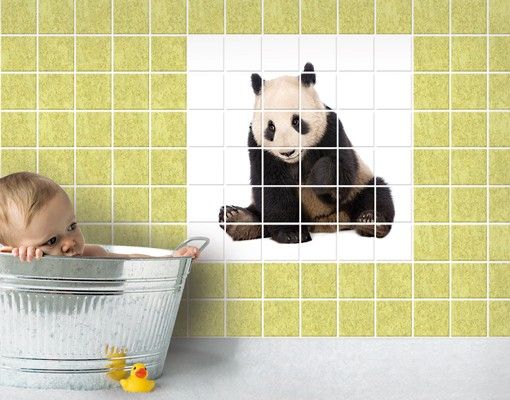 Adesivi per piastrelle con animali Zampe di panda