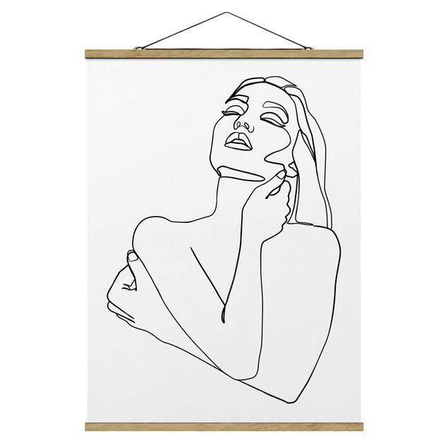 Quadro astratto Line Art - Torso di donna Bianco e Nero