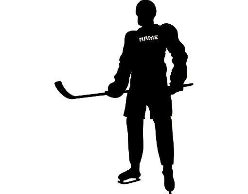 Adesivi murali frasi N.RS109 Testo personalizzato Hockey su ghiaccio