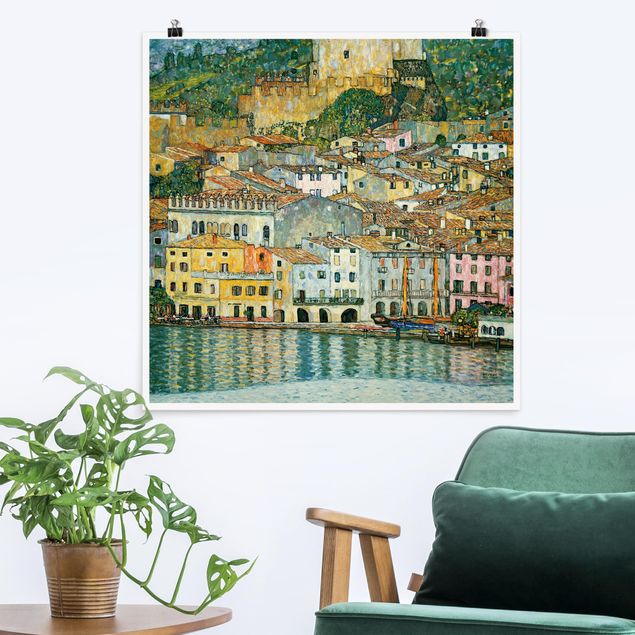 Poster - Gustav Klimt - Malcesine sul Lago di Garda - Quadrato 1:1
