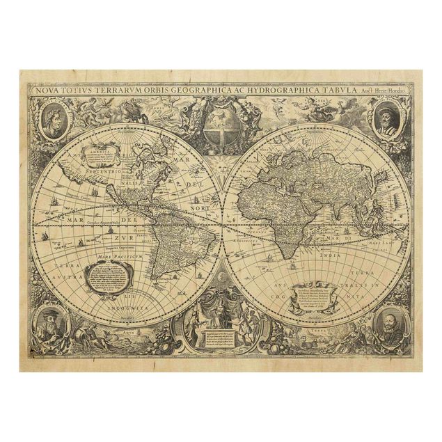 Stampe Mappa del mondo vintage Illustrazione antica