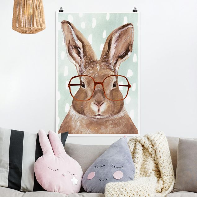 Decorazioni camera bambini Animali con occhiali - Coniglio