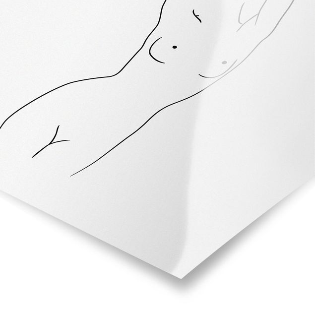 Poster in bianco e nero Line Art - Nudo Bianco e Nero