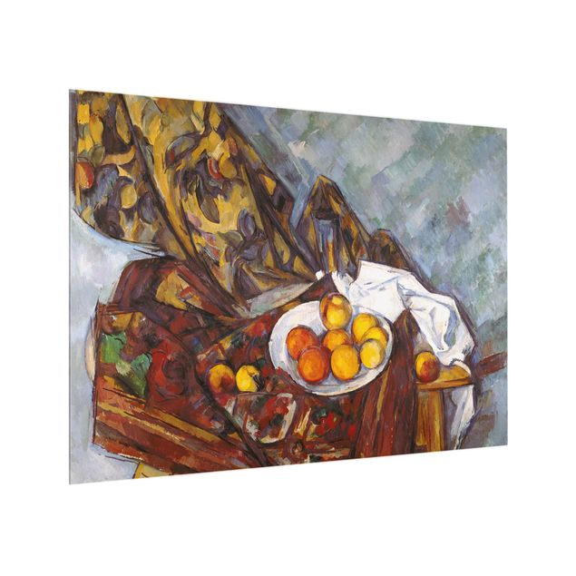 Riproduzioni quadri famosi Paul Cézanne - Natura morta, tendaggio di fiori e frutta