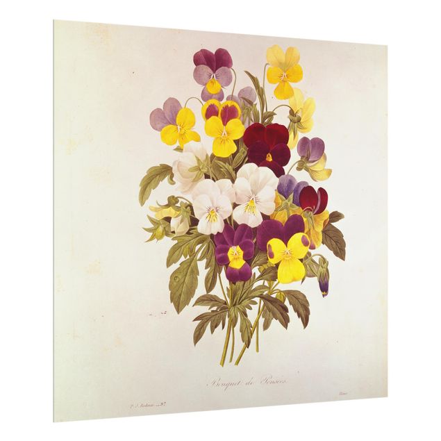 Paraschizzi con fiori Pierre Joseph Redoute - Bouquet di viole del pensiero