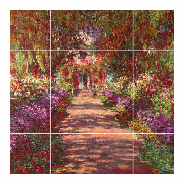 Adesivi per piastrelle con fiori Claude Monet - Sentiero nel giardino di Monet a Giverny