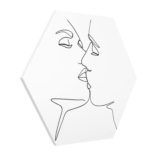 Quadri amore Line Art - Facce da bacio Bianco e Nero